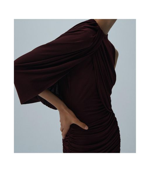 Magda Butrym Purple Asymmetrical Draped Mini Dress
