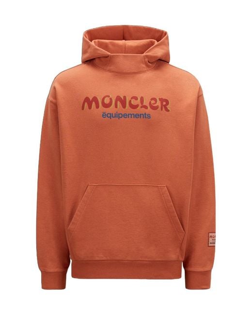 Moncler Orange Logo Hoodie for men