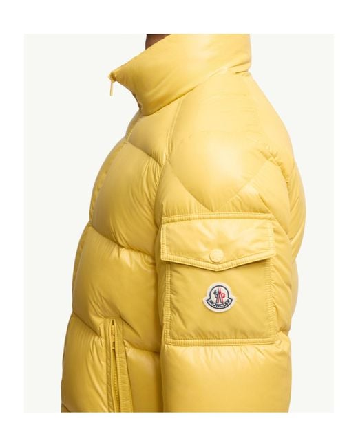 Moncler Yellow Levitha Hooded Short Down Jacket for men
