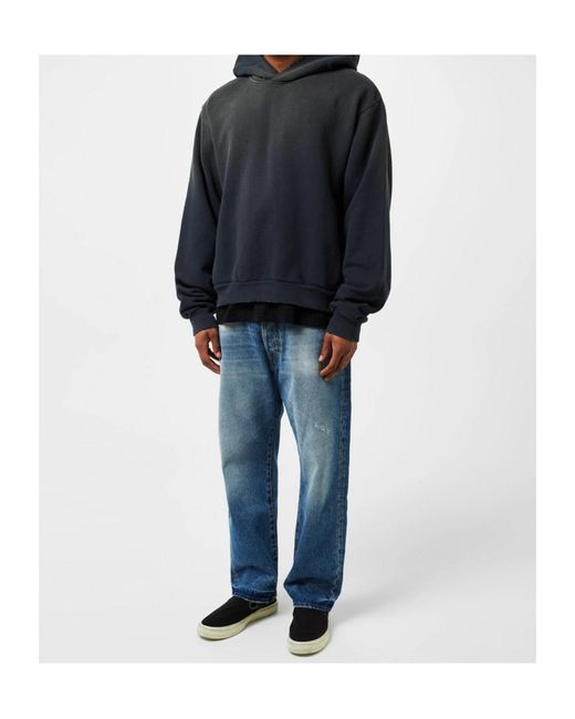 Acne Blue Logo Print Sweatshirt for men