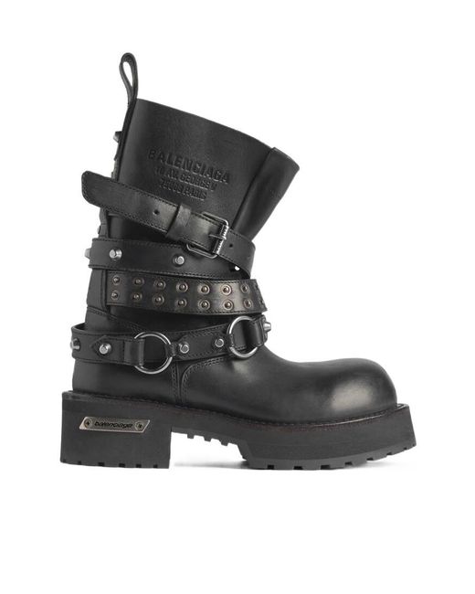 Balenciaga Black Buckle Detailed Boots for men