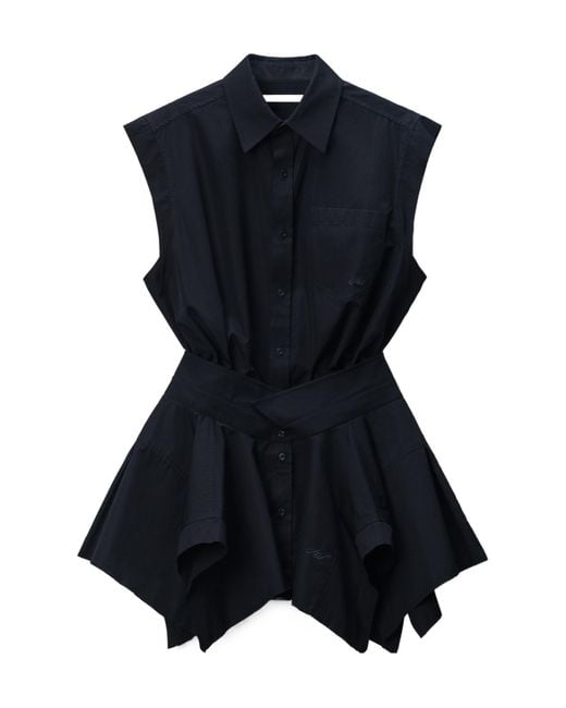 Alexander Wang Blue Short-Sleeved Mini Shirt Dress