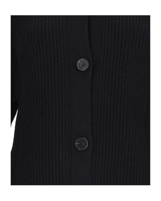 Jil Sander Blue V-Neck Knitted Cardigan