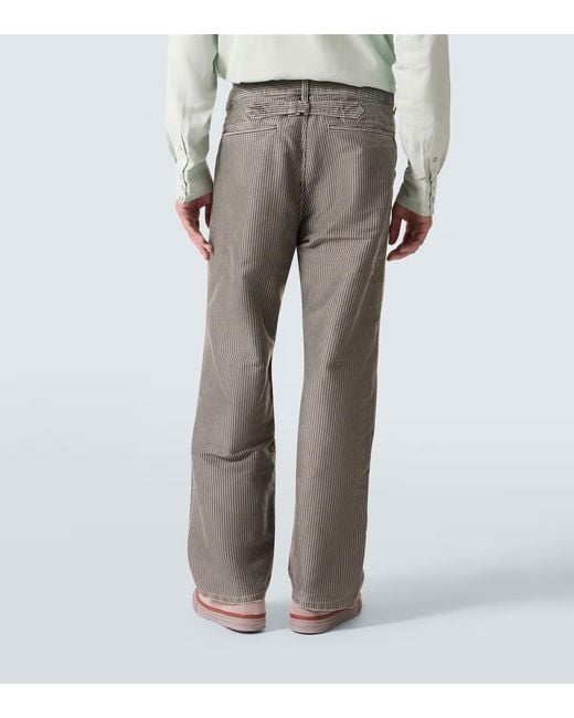 Visvim Gray Pastoral Striped Cotton Wide-Leg Pants for men