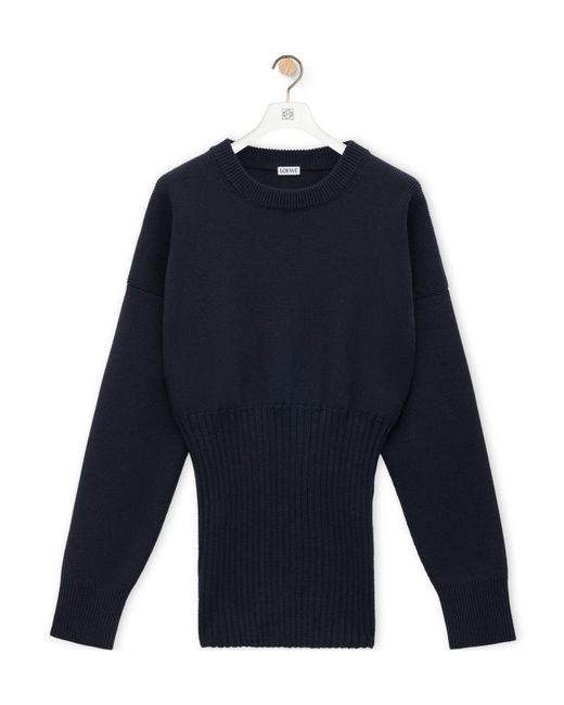 Loewe Blue Dropped Shoulder Knitted Jumper