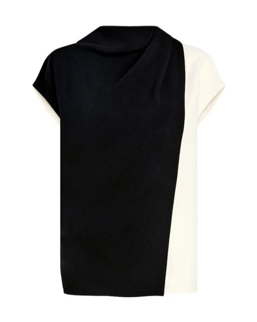 Proenza Schouler Black Elsa Drape-Detail Blouse
