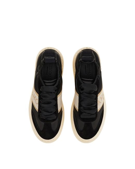 Ferragamo Black Wedge Sneaker