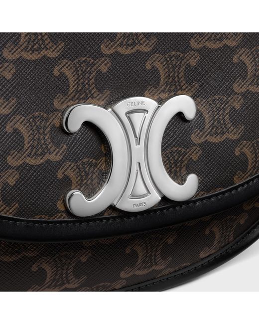 Céline Black Medium Besace Triomphe for men