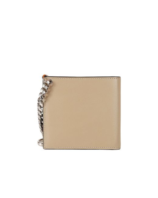 McQueen White Chain Leather Wallet for men