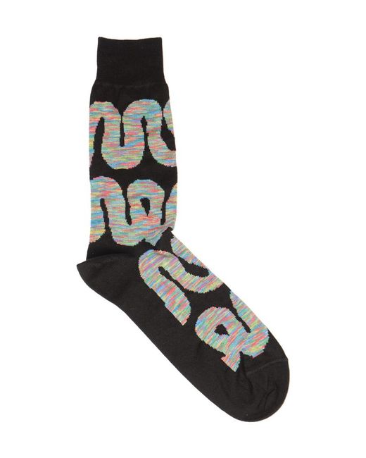 Paul Smith Black Printed Stockings for men