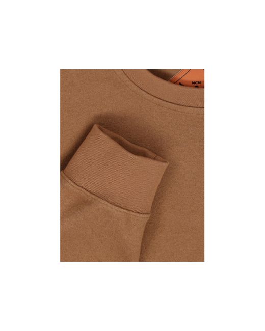 MCM Brown Logo Patch Crewneck Sweatshirt