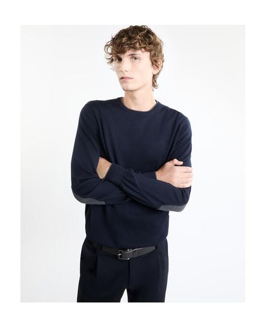 Fay Blue Round-Neck Crewneck Jumper for men