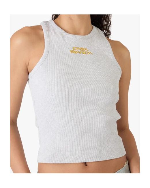 Casablanca White Logo Ribbed Tank Top