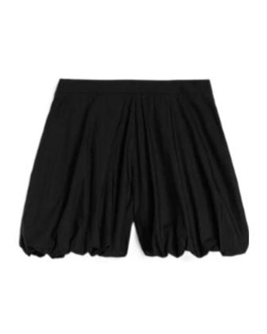 Jil Sander Black Poplin Balloon Shorts