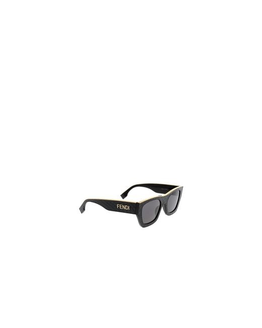 Fendi White Eyewear Square-Frame Sunglasses