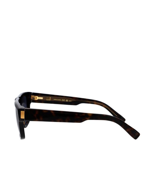 Dunhill Blue Tortoiseshell-Effect Rectangle-Frame Sunglasses for men