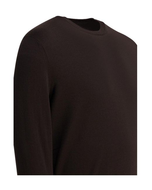 Zanone Black Crewneck Long-Sleeved Jumper for men