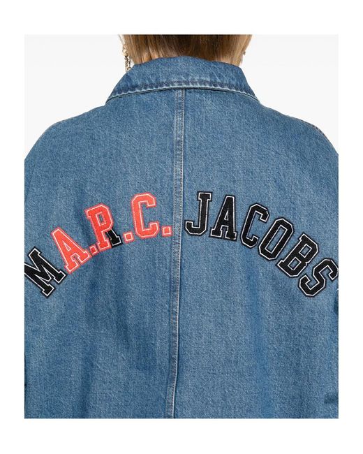 A.P.C. Blue X Marc Jacobs Logo Embroidered Denim Jacket for men
