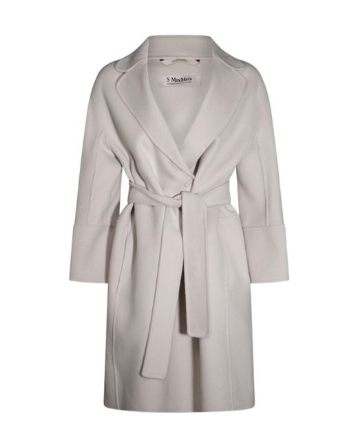 Max Mara Gray Laced Wool Coat