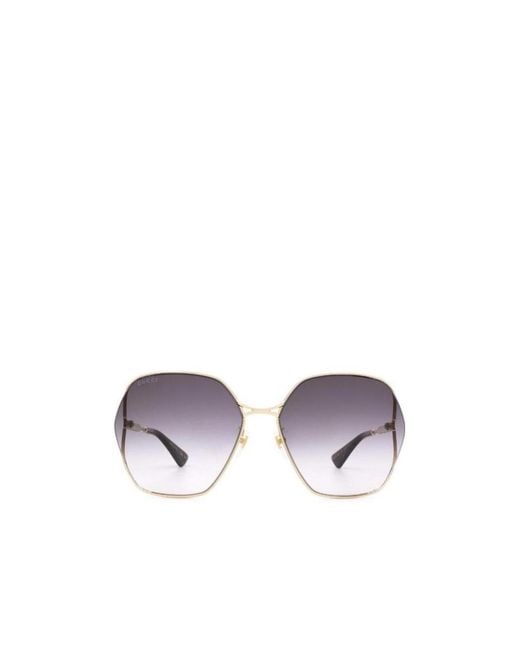 Gucci Purple Eyewear Square Frame Sunglasses