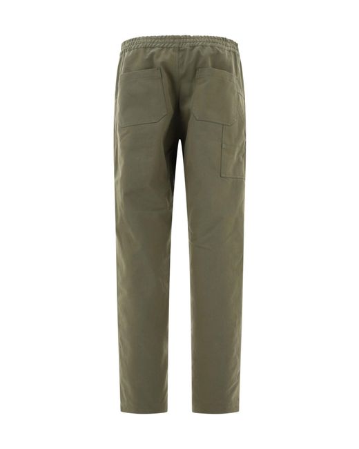 A.P.C. Green Elastic Waist Straight-Leg Pants for men