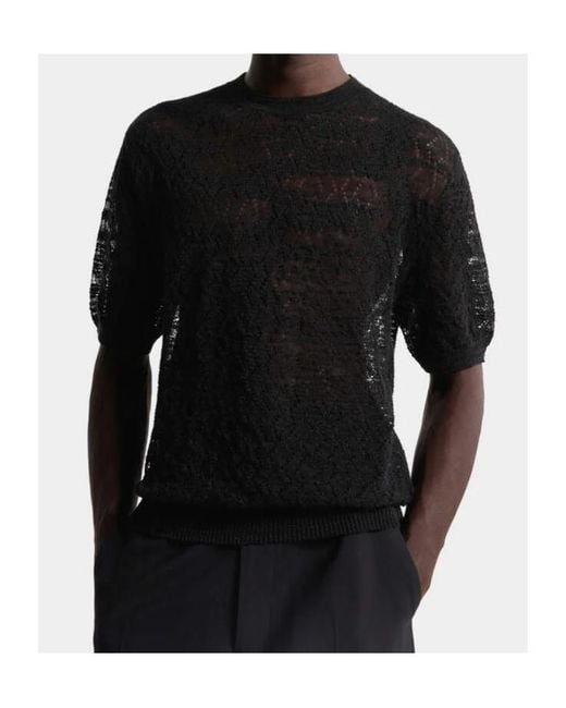 DSquared² Black T-Shirt Perforated for men