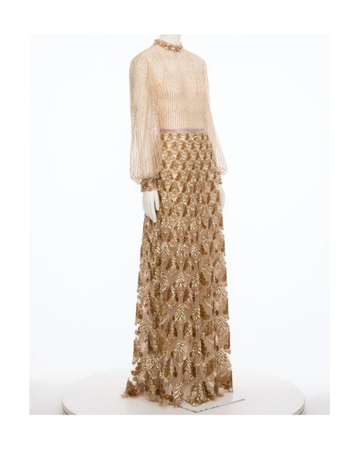 Valentino Natural Long-Sleeved Dress