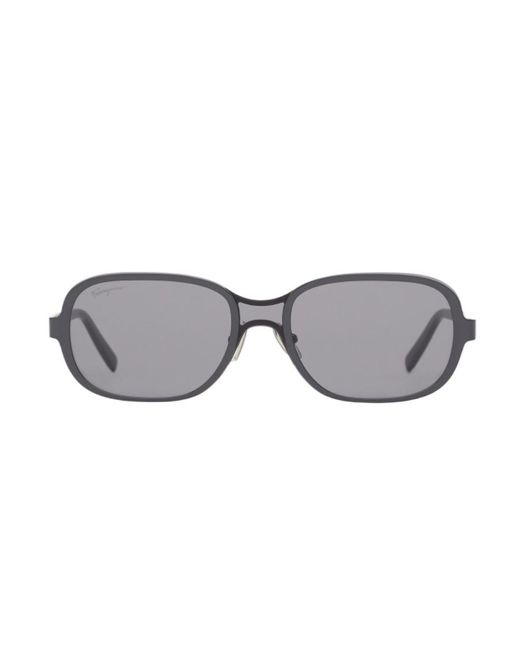 Ferragamo Gray Ferragamo Eyewear Rectangular Frame Sunglasses