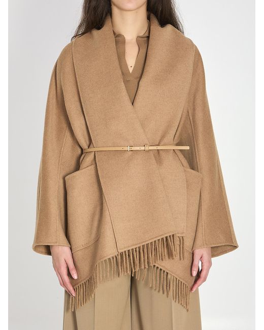 Max Mara Brown Abilita Fringed Belted Coat