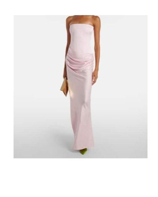 Alex Perry Pink Draped Bustier Gown