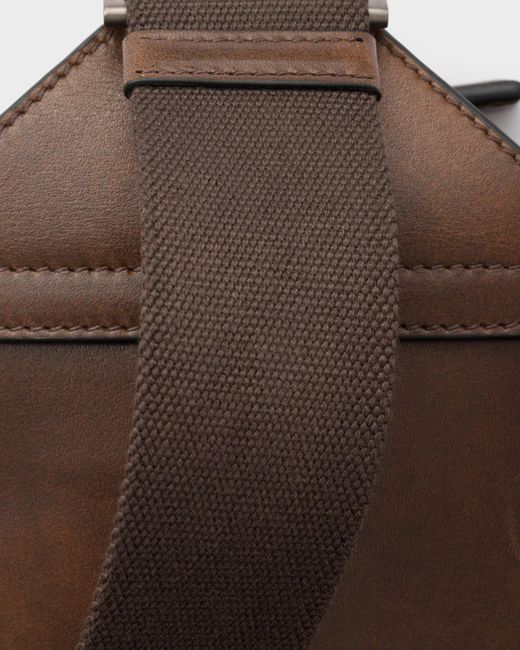 Prada Brown Brique Antiqued Leather Bag for men