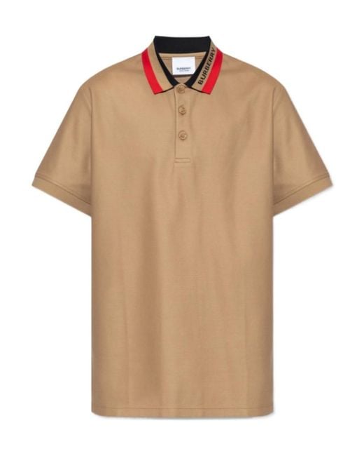 Burberry Natural Logo Detailed Short Sleeved Polo Shirt for men