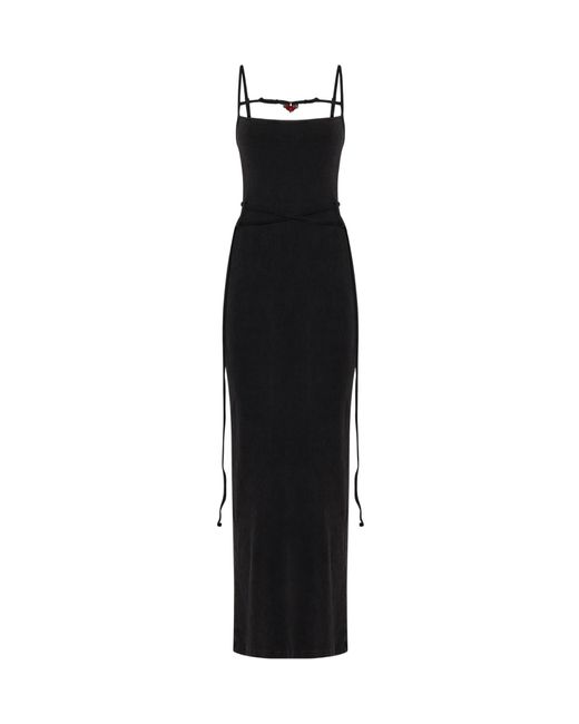 OTTOLINGER Black Logo Charm Maxi Slip Dress