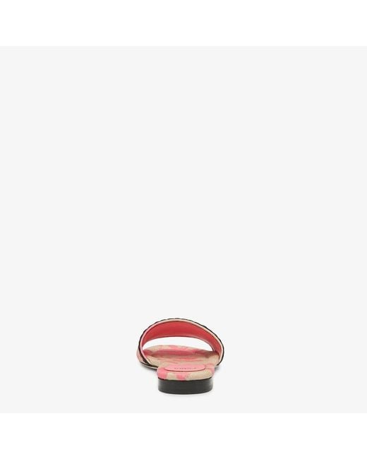 Fendi Pink Canvas Slides