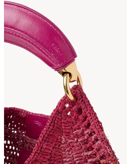 Chloé Pink Chloé Summer Banana Woven Shoulder Bag