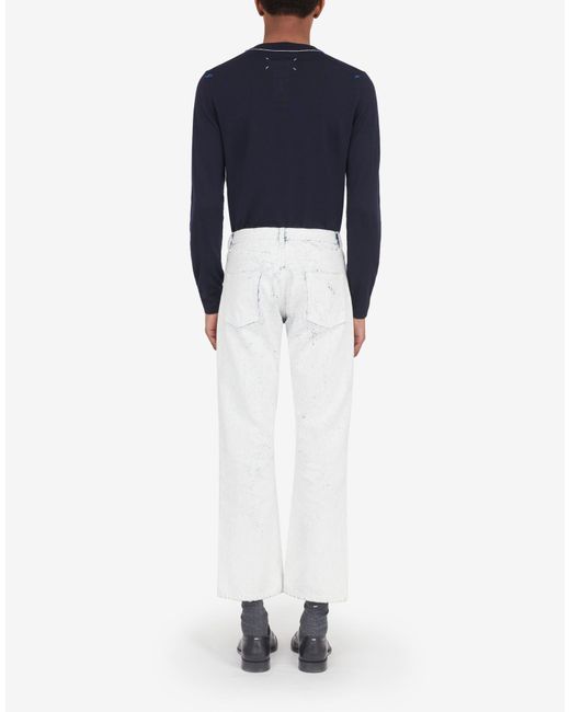 Maison Margiela White Mid Rise Straight Leg Jeans for men