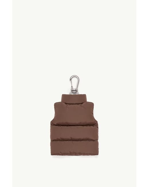 Moncler Brown Down Vest Shape Key Ring for men