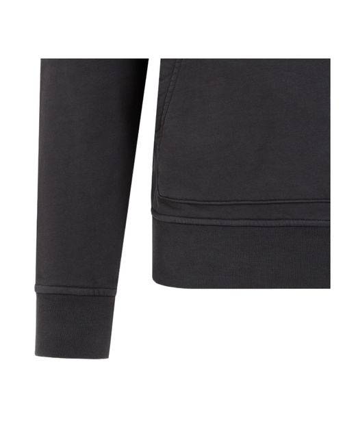 Stone Island Gray Compass Patch Drawstring Hoodie for men