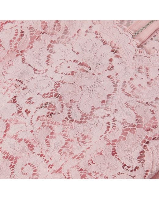 Dolce & Gabbana Pink Floral Lace Midi Dress
