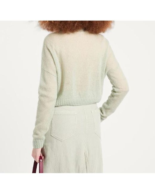Brunello Cucinelli White Crew Neck Sweater