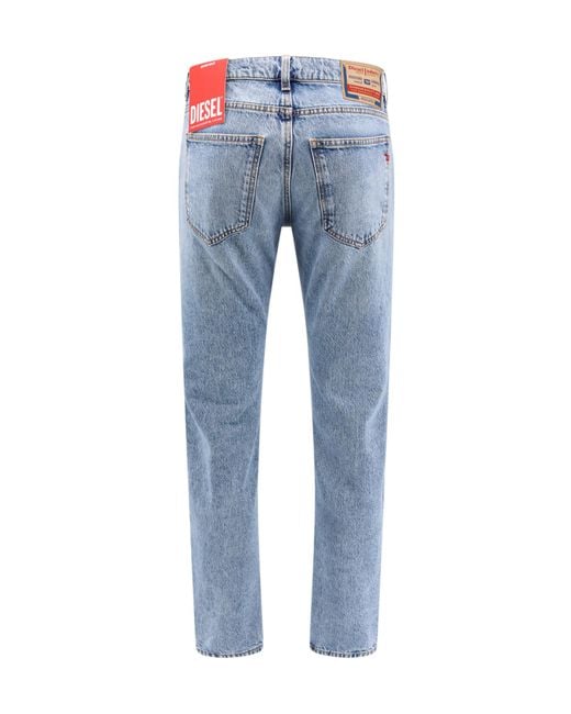 DIESEL Blue Logo Patch Straight Leg Jeans for men