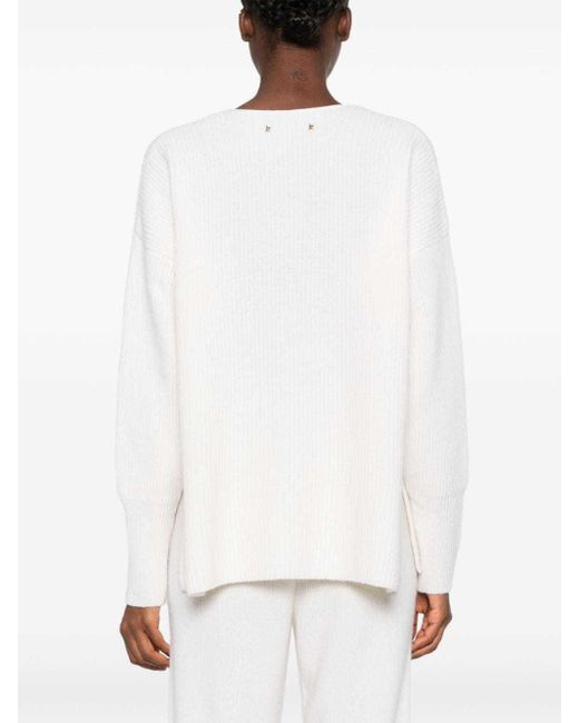 Golden Goose Deluxe Brand White Mary Lou Front-Tied Knitted Jumper
