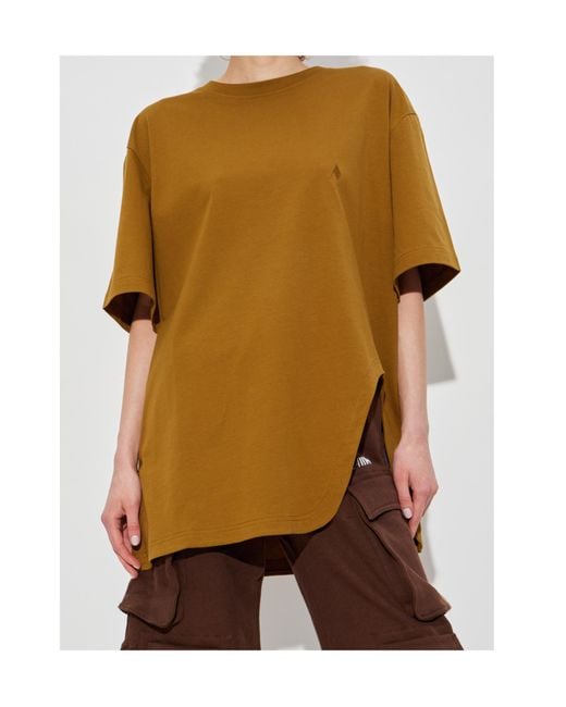 The Attico Brown The Logo Embroidered T-Shirt