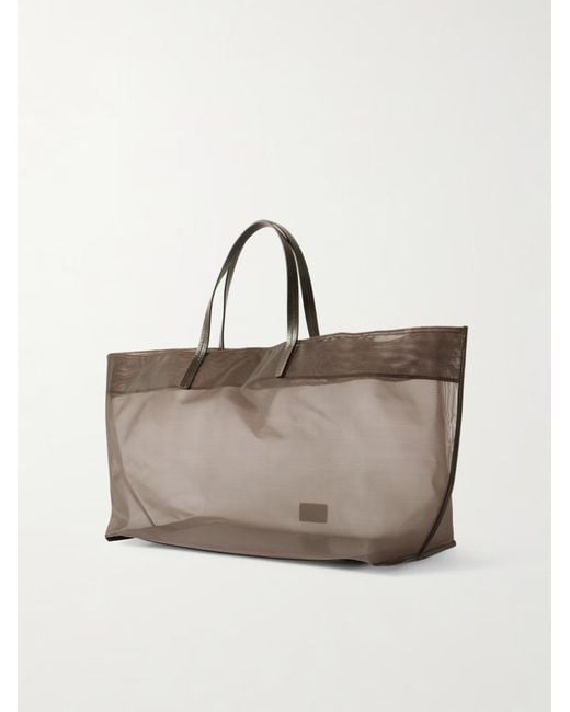 Staud Brown Christos Mesh Tote Bag
