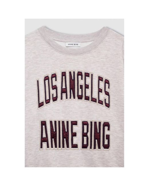 Anine Bing White Crew Neck Sweatshirt