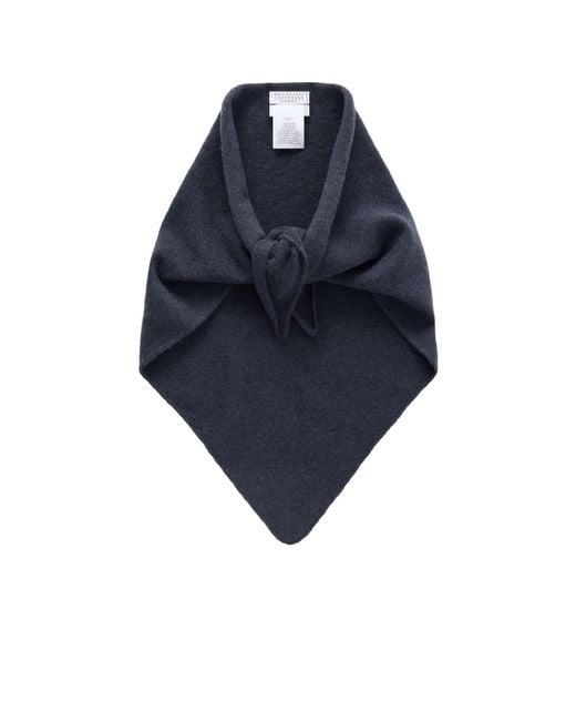 Brunello Cucinelli Blue Beaded Scarf
