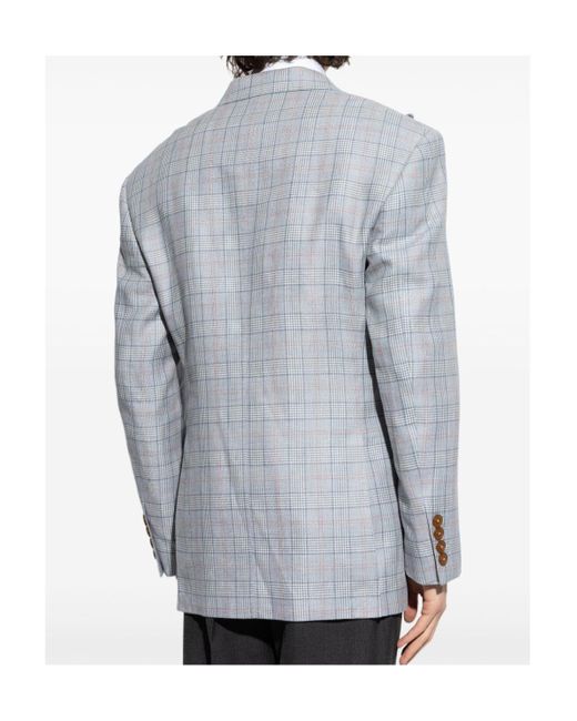 Vivienne Westwood Blue Checked Double-Breasted Blazer for men