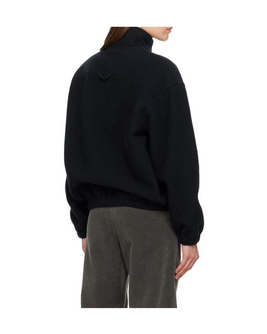 Rier Blue Half-Zip Fleece Sweatshirt for men