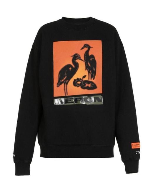 Heron Preston Black Printed Sweater for men