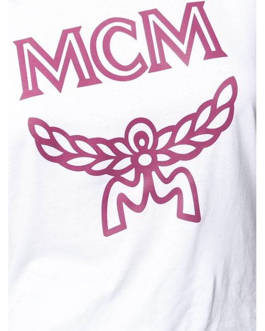 MCM White Logo Round Neck T-Shirt